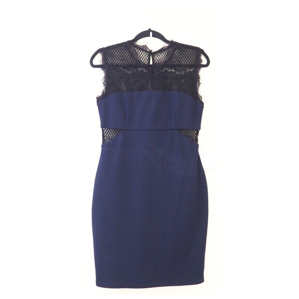 ! NWT Adelyn Rae Navy Blue Black Lace Sleeveless Dress sz M